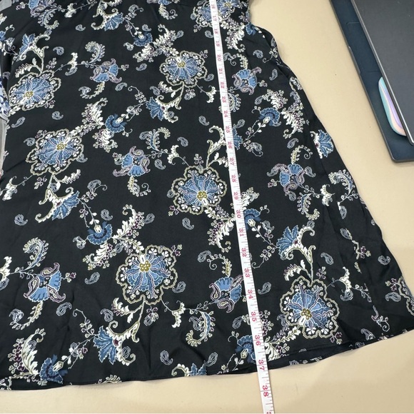 Rebecca Taylor Floral Paisley Print Silk Blend Mini Dress Flutter Sleeves Size 6 - Picture 13 of 16